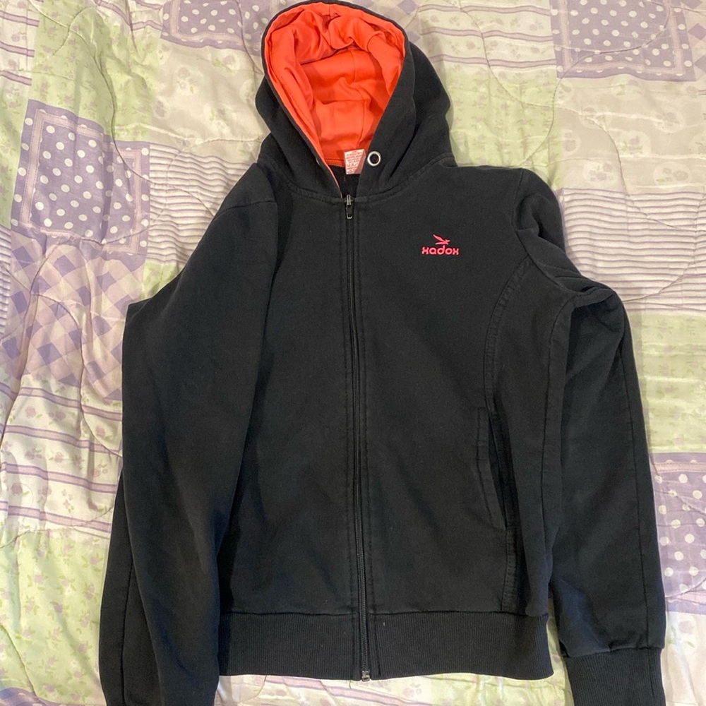 Zip up black and neon pink